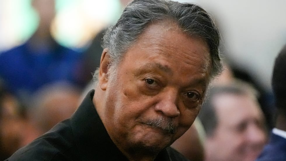 El reverendo Jesse Jackson en la iglesia Tabernacle Baptist Church en Selma, Alabama, el 9 de...