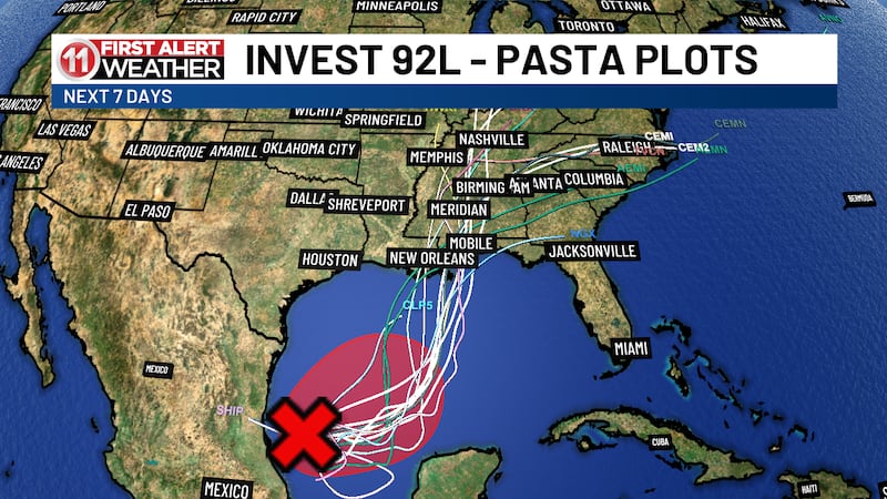 This disturbance could bring some heavy rainfall towards the Gulf Coast