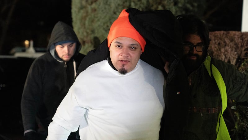 Kilmar Abrego García arrives to his home in Beltsville, Md., Thursday, Dec. 11, 2025, after...